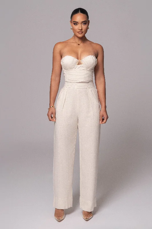 Weekend Deals to Make You Smile Ivory Villa Views Linen Trousers