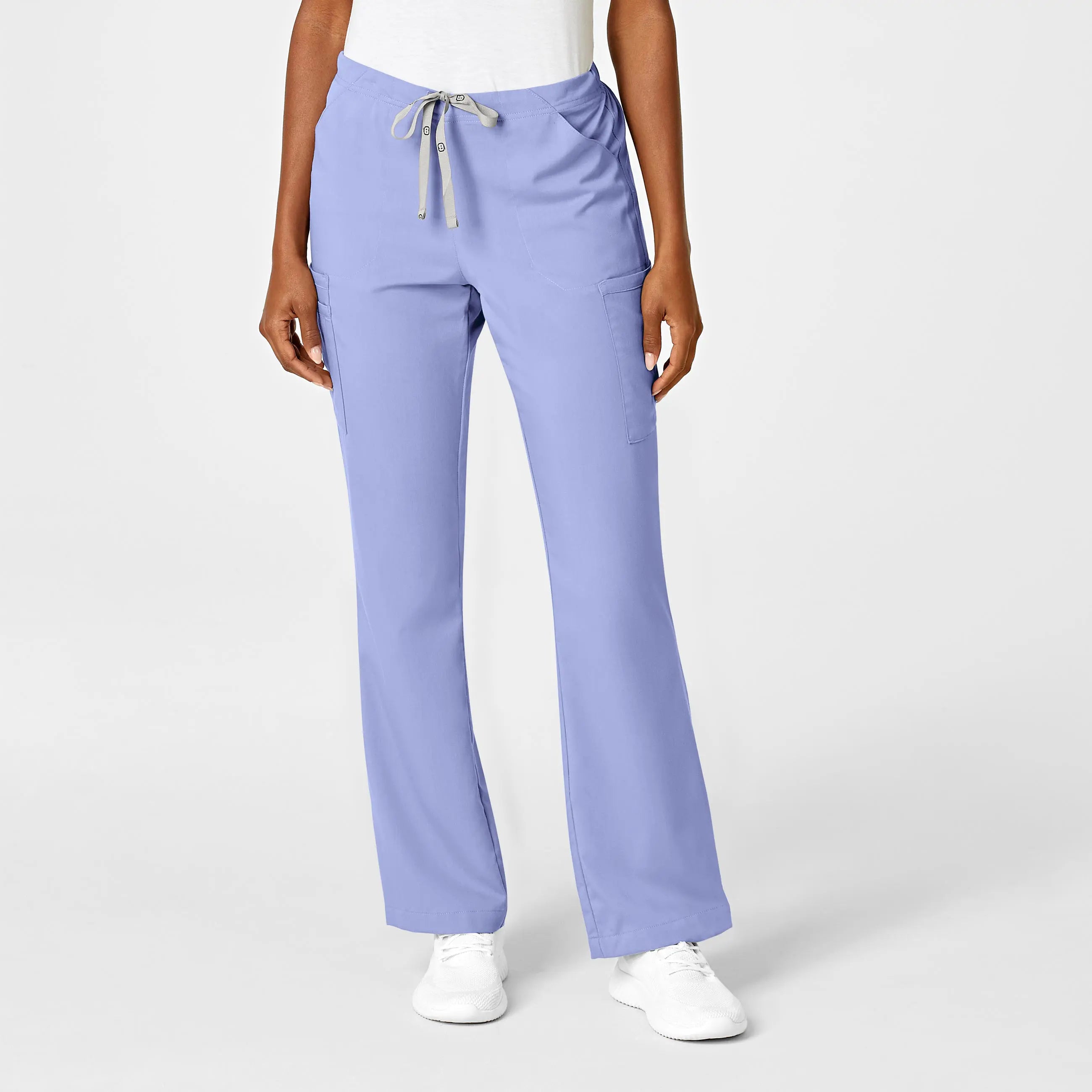 Stock Clearance Wink Women's Moderate Flare Leg Cargo Scrub Pant - Ceil Blue