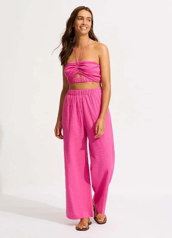 Daily Deals Crinkle Beach Pant Hot Pink