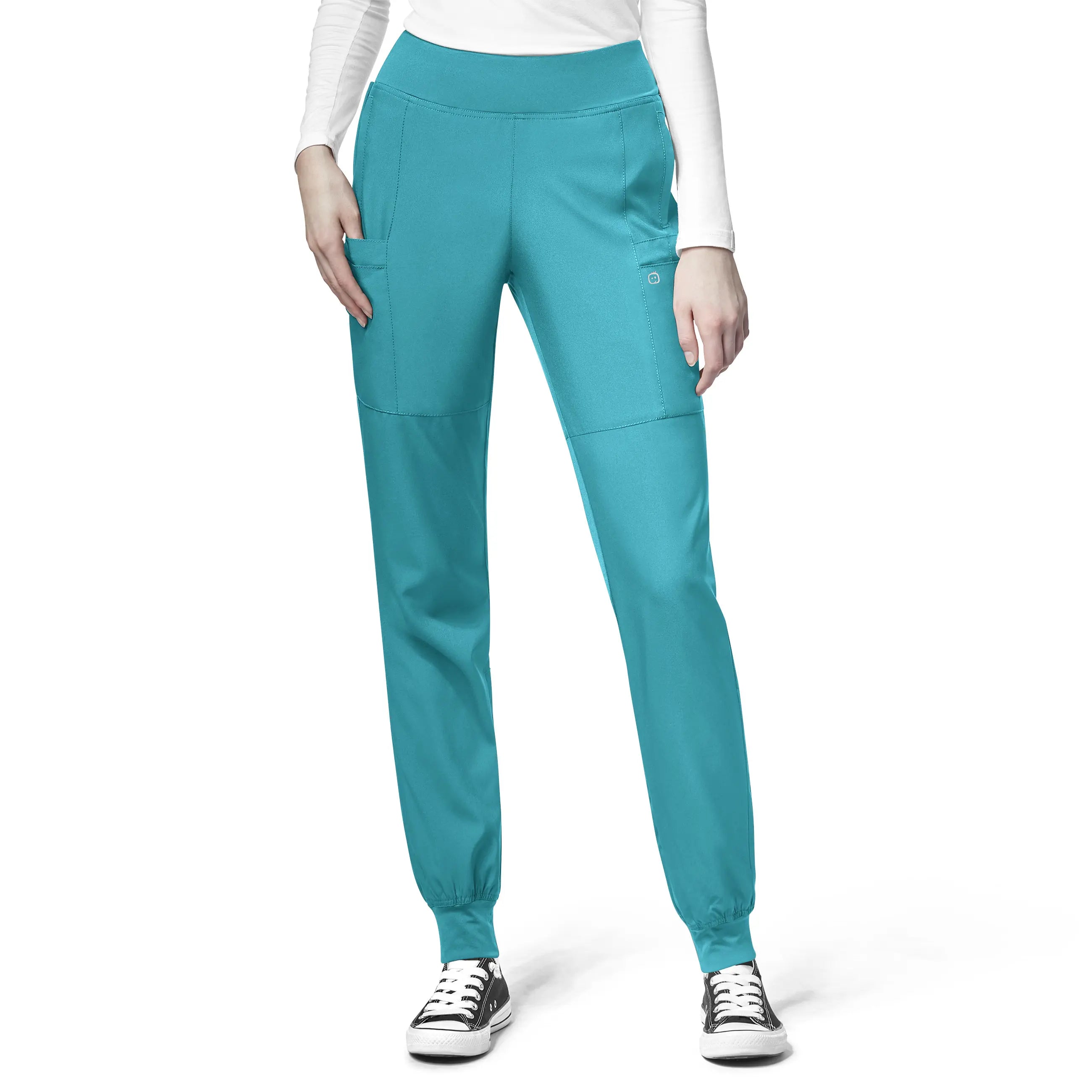 Weekend Savings Bonanza Wink Women's Comfort Waist Cargo Jogger Scrub Pant - Teal