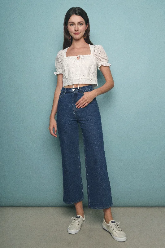 Year-End Sale Hayden Wide Leg Denim Pants Dark Denim