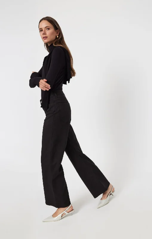 Weekend Specials Just for You ALENA WIDE LEG IN BLACK LUXE TWILL