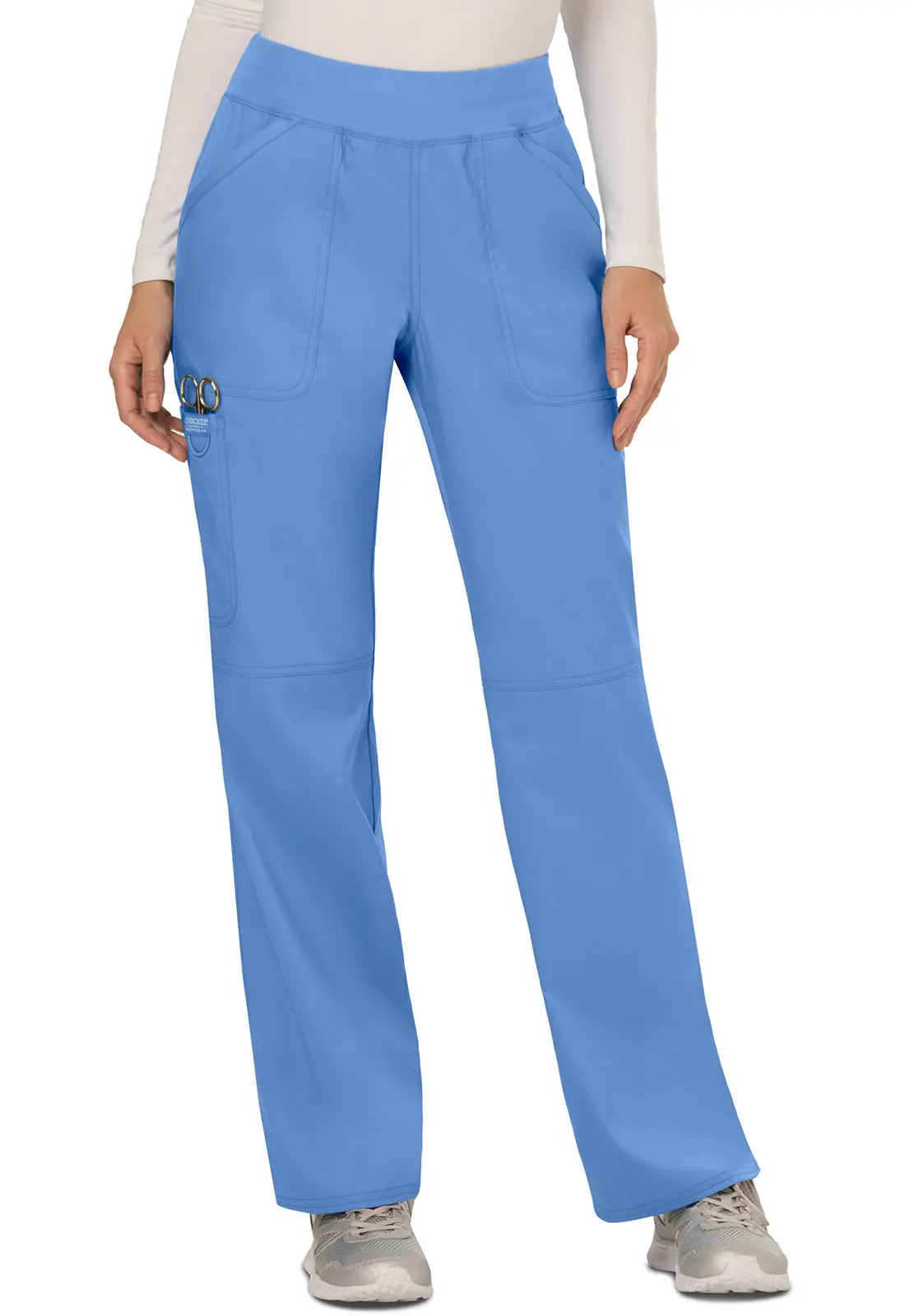 Extra Savings Cherokee Women's Mid Rise Straight Leg Pull-on Pant - Ceil Blue