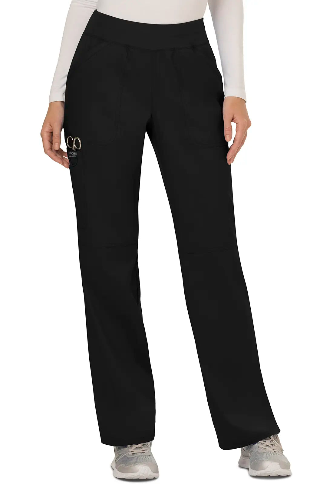 Crazy Deals Cherokee Women's Mid Rise Straight Leg Pull-on Pant - Black