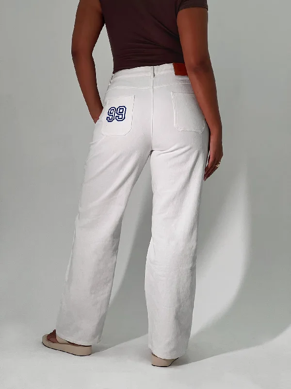 Weekend Deals That Wow Garza Wide Leg Jeans White Denim