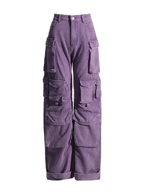 Limited Stock Purple Cargo Baggy Pants