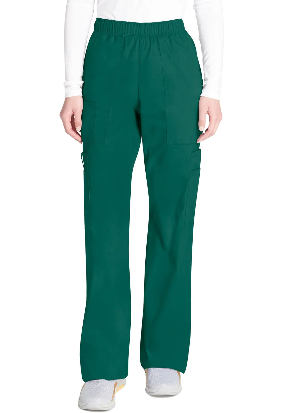Can't Be Beat Cherokee Women's Mid Rise Pull-On Cargo Pant - Hunter Green