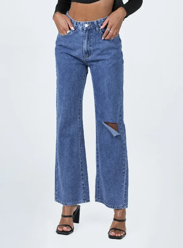 Limited Supply Sevina Wide Leg Denim Jeans Dark Wash