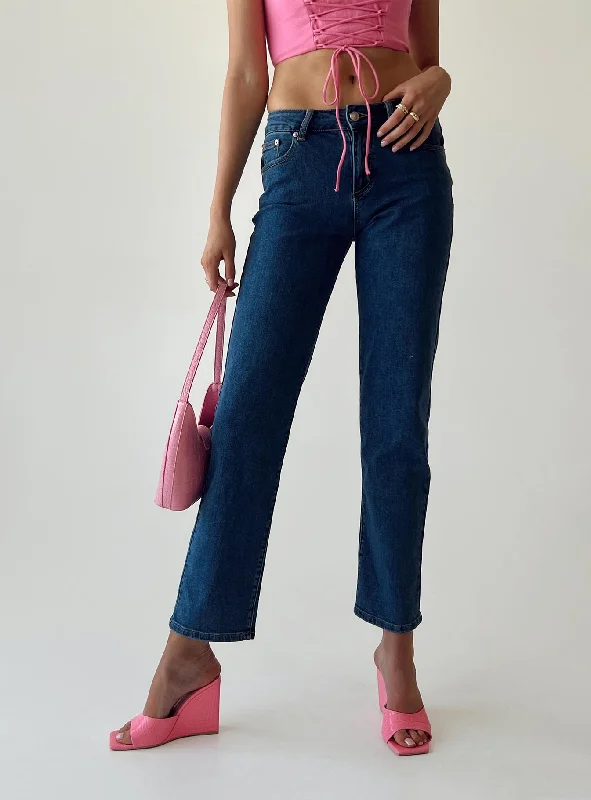Lowest Price Rhye Low Rise Jeans Mid Wash Denim