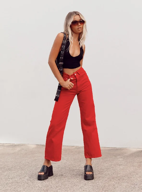 Weekend Discounts to Indulge In Denver Denim Jeans Red