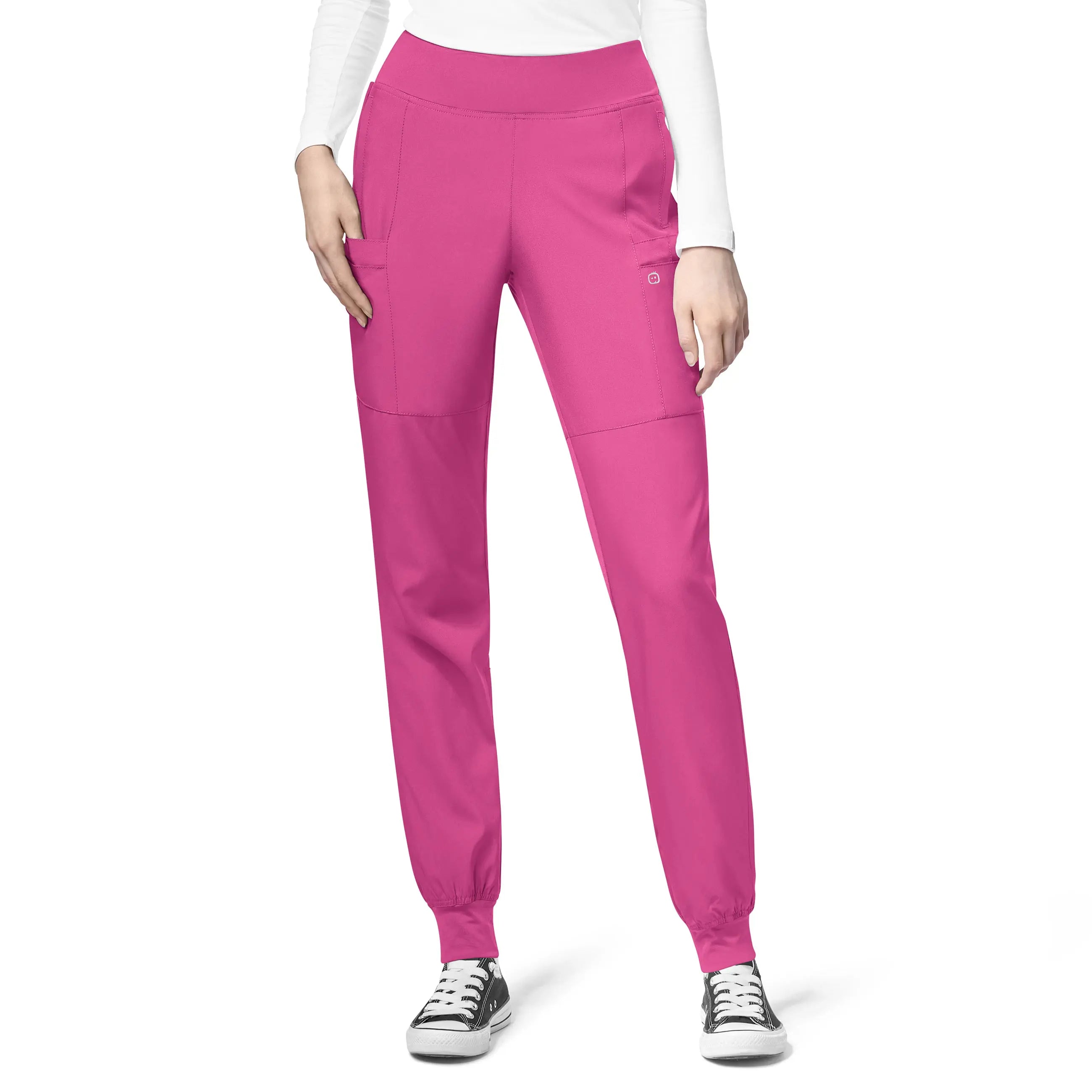 Exclusive Savings Wink Women's Comfort Waist Cargo Jogger Scrub Pant - Hot Pink