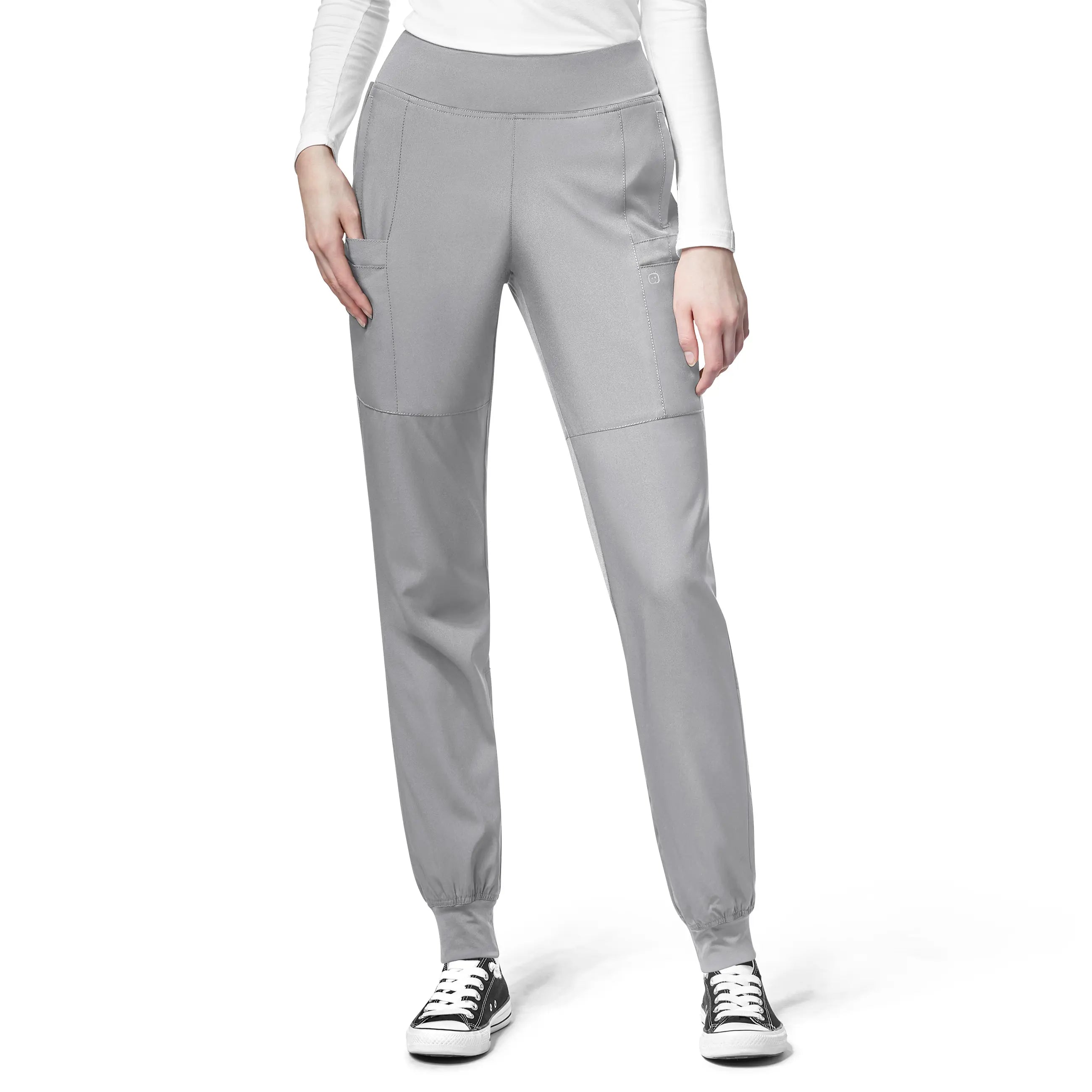Closeout Wink Women's Comfort Waist Cargo Jogger Scrub Pant - Grey