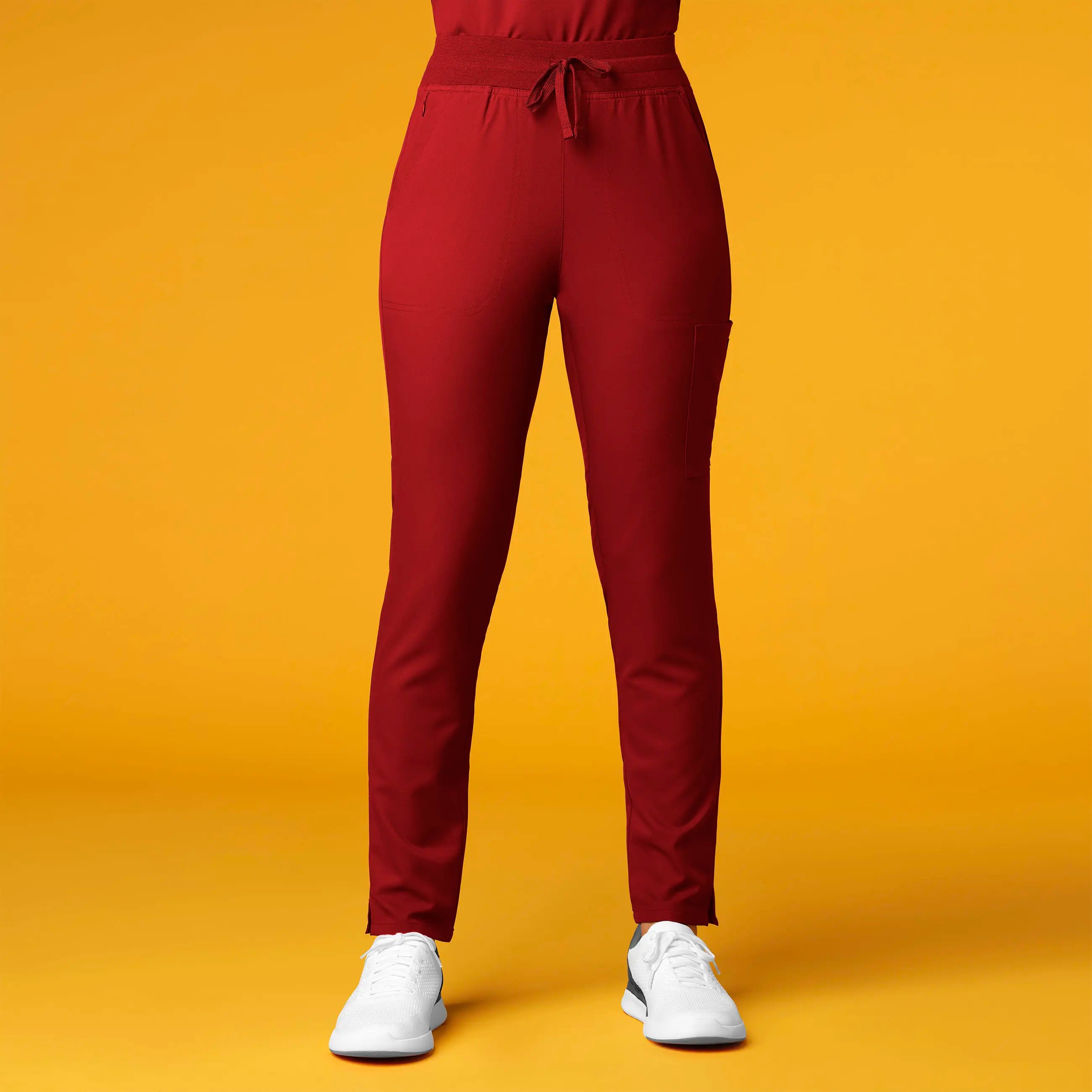 New Deals Wink Women's Cargo Straight Slim Leg Scrub Pant - Burgundy
