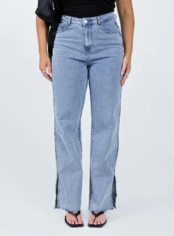 Weekend Discounts to Delight Dean Wide Leg Jean Mid Wash Denim