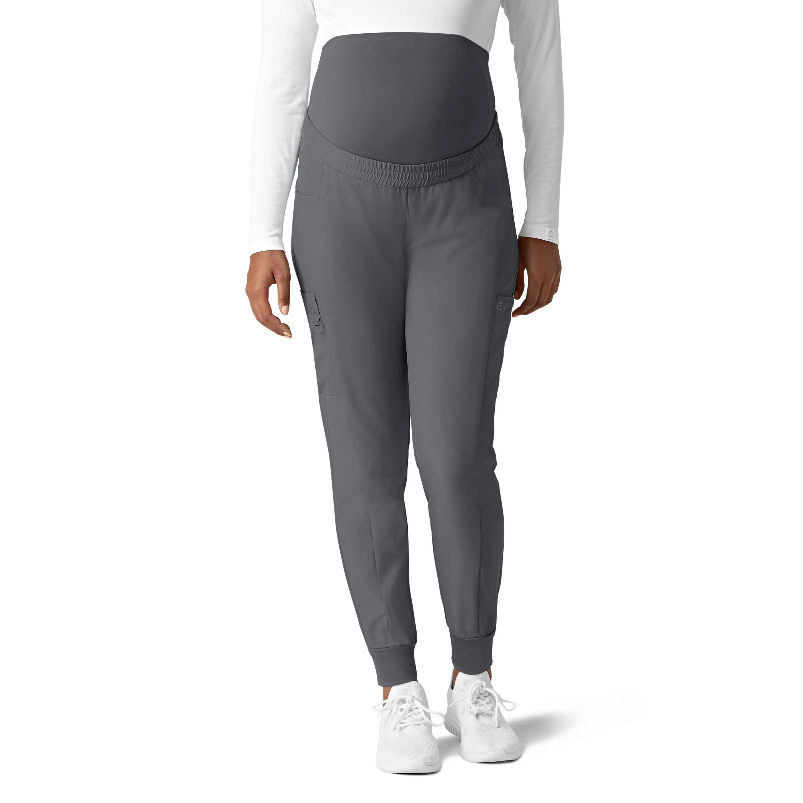 Weekend Deals to Make You Happy Wink Maternity Jogger Scrub Pant - Pewter