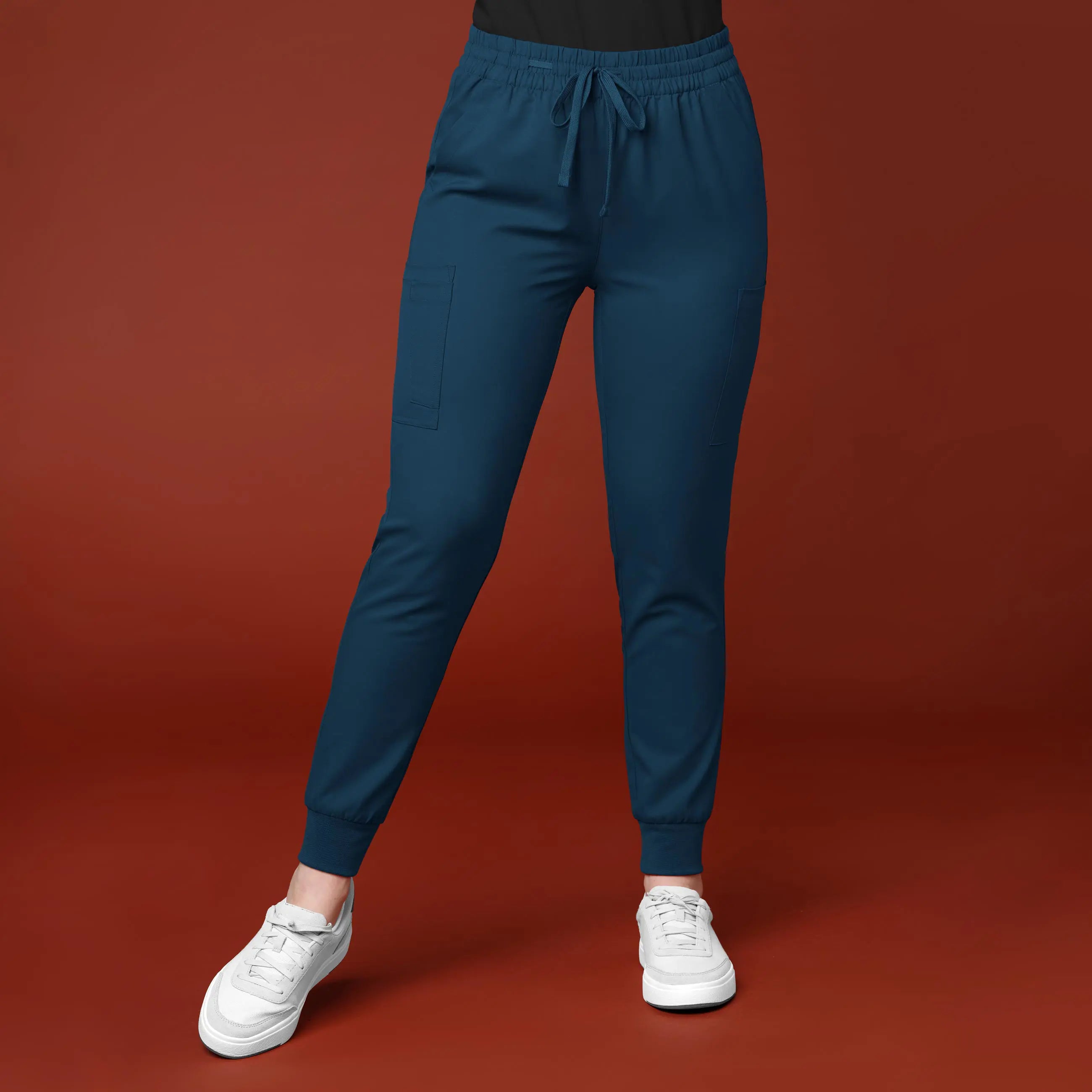 Weekend Deal Wink Women's Thrive Cargo Jogger Scrub Pant - Caribbean Blue