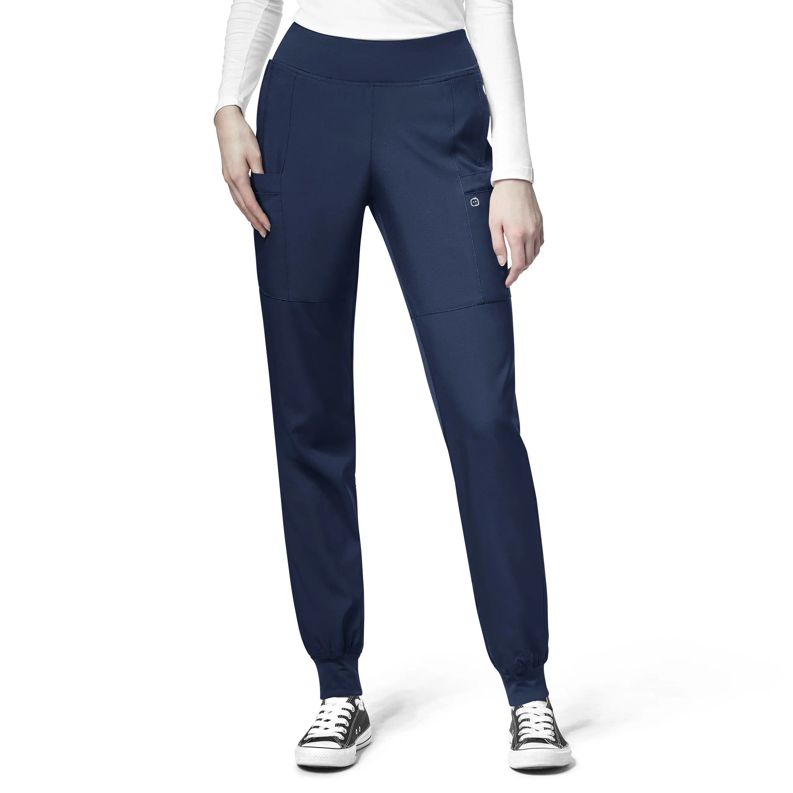 Weekend Bargains to Grab Wink Women's Comfort Waist Cargo Jogger Scrub Pant - Navy