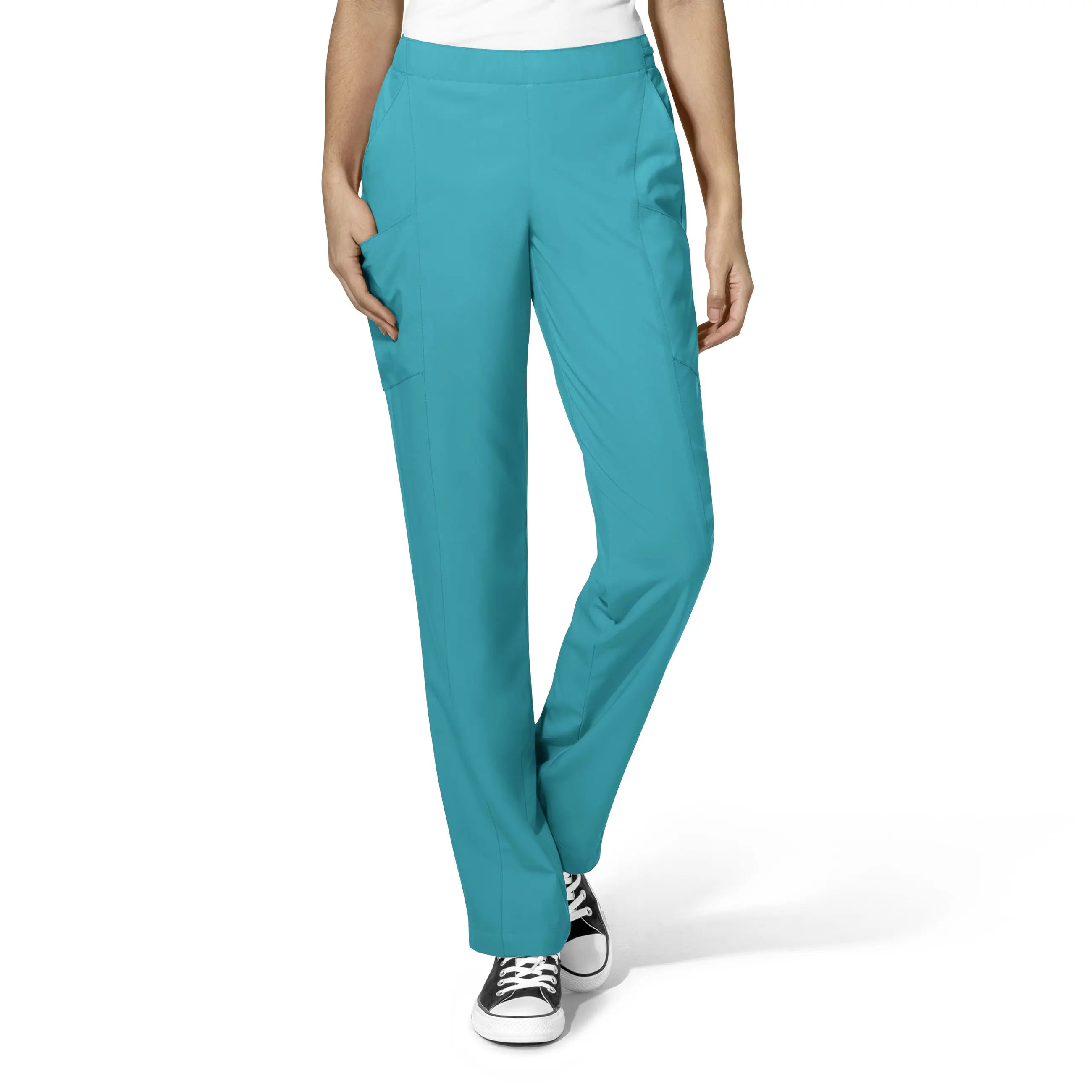 Extra Savings Wink Women's Flat Front Cargo Scrub Pant - Teal