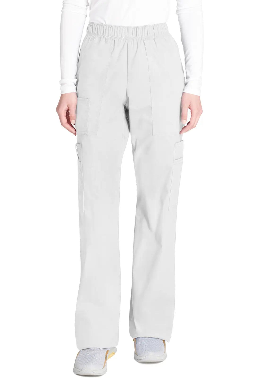 One-DAY Sale Cherokee Women's Mid Rise Pull-On Cargo Pant - White