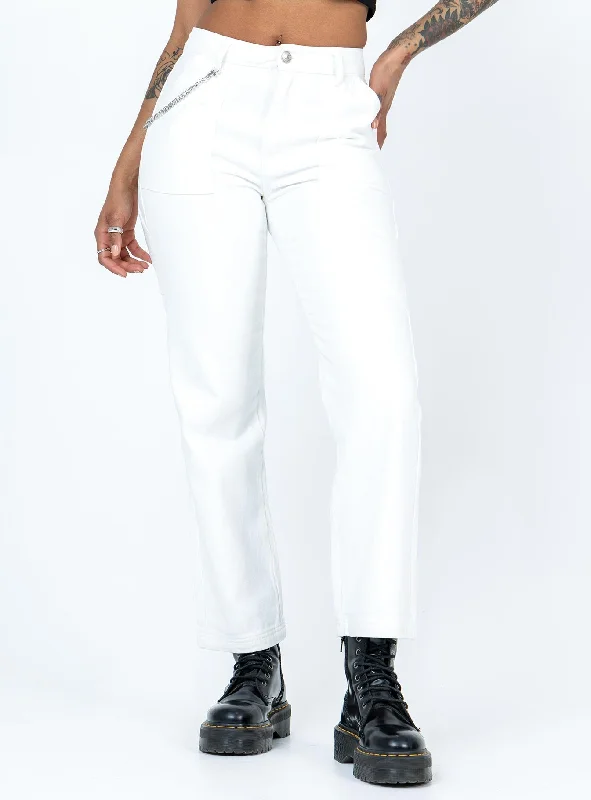 Weekend Shopping Bliss Julia Carpenter Denim Jeans White