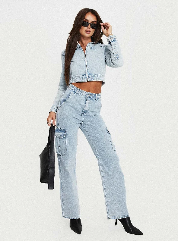 Huge Discounts Belgrove Cargo Jeans Snow Wash Denim