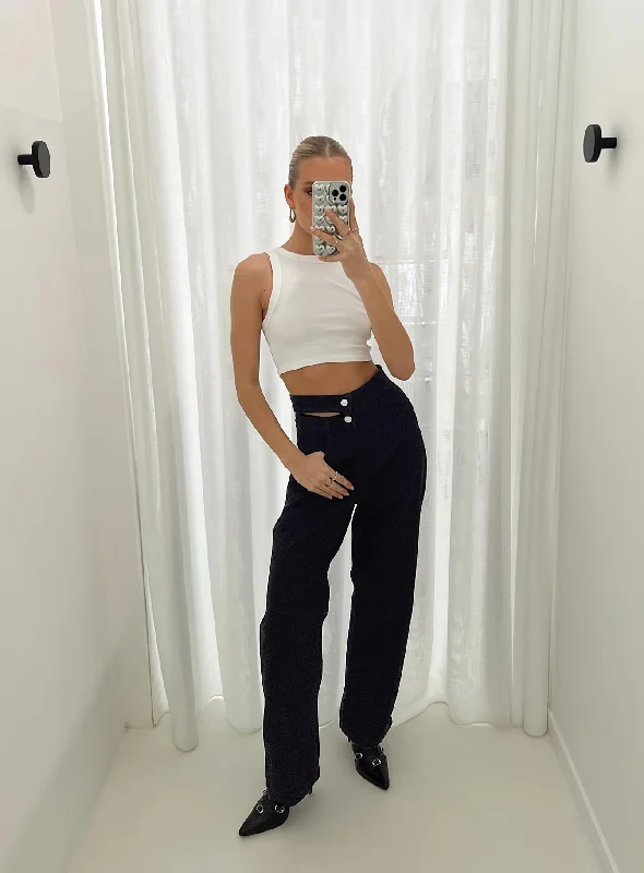 Midnight Madness Bansley Double Waistband Jeans Black Denim