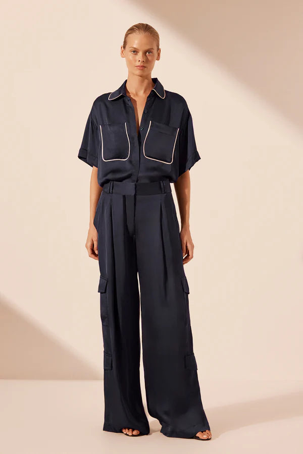Instant Deal Shae Slouchy Cargo Pant - Aegean Blue