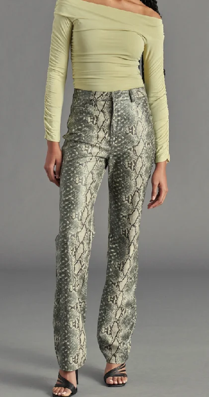 Massive Savings Vegan Leather Snakeprint Pants by Steve Madden
