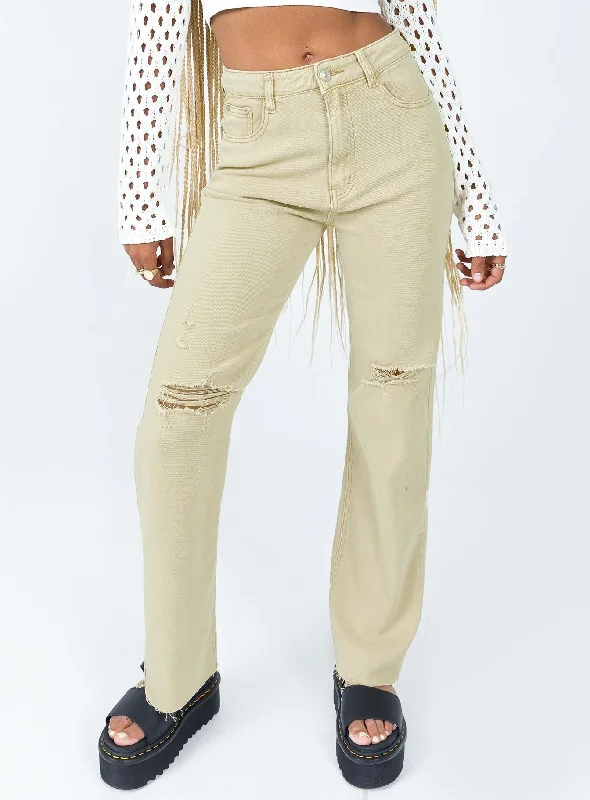 Weekend Bargains Galore Lou Jeans Beige