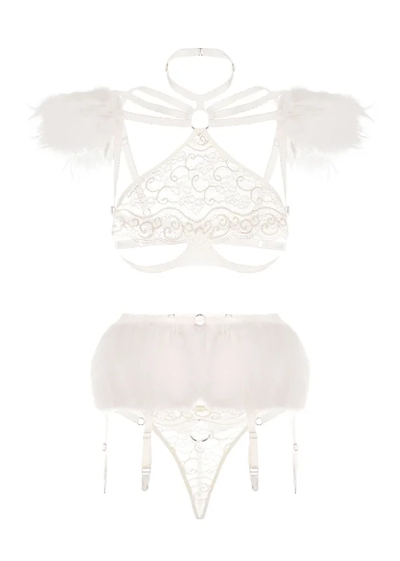 Weekend Bargains Galore White Angel Role-Playing Lingerie Set (White)