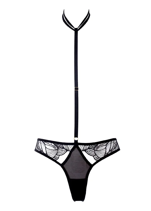 Savings Alert Emerson (Black) Lace and Mesh Harness Brief