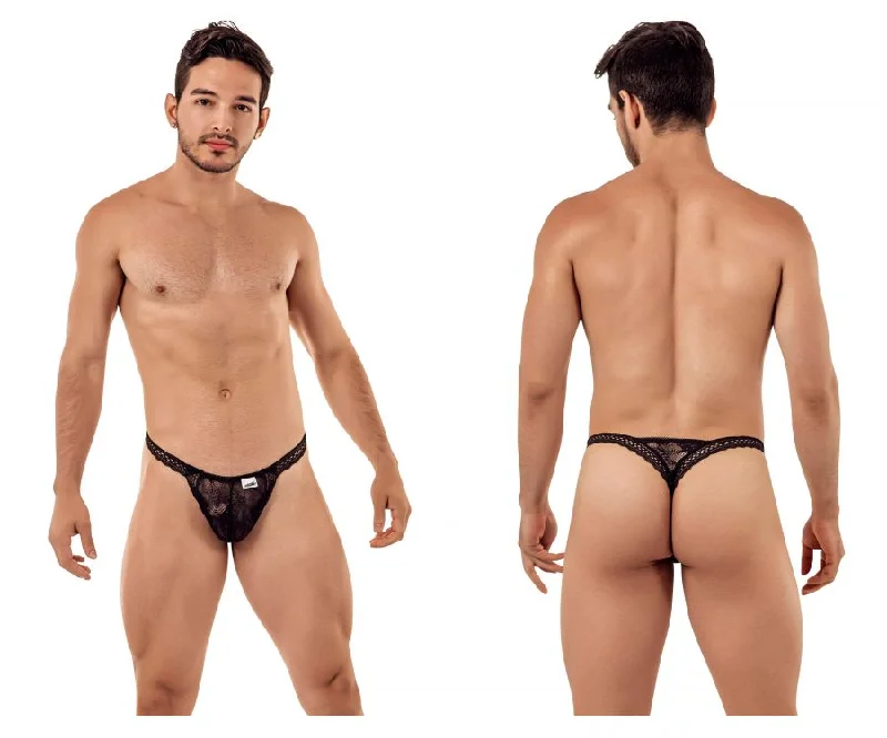 Year-End Sale CandyMan 99420 Double Lace Thongs Color Black