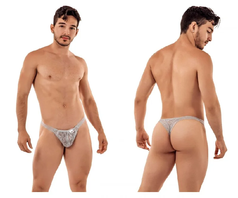 Unmissable Offer CandyMan 99420 Double Lace Thongs Color Gray