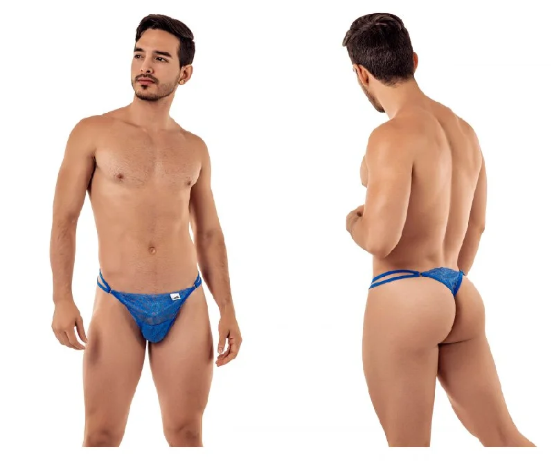 Steal Deal CandyMan 99421 Lace G-String Thongs Color Blue