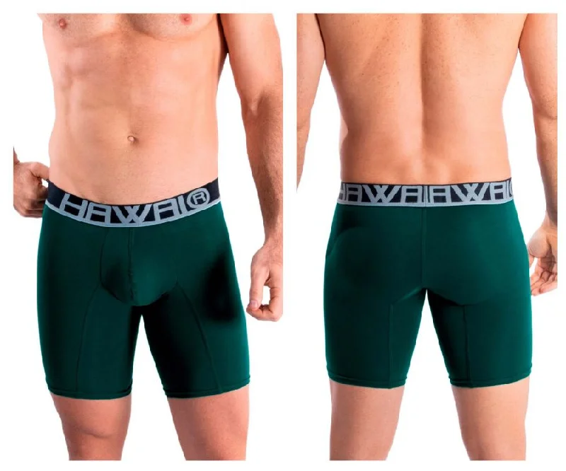 Flash Sale HAWAI 41903 Solid Athletic Boxer Briefs Color Green