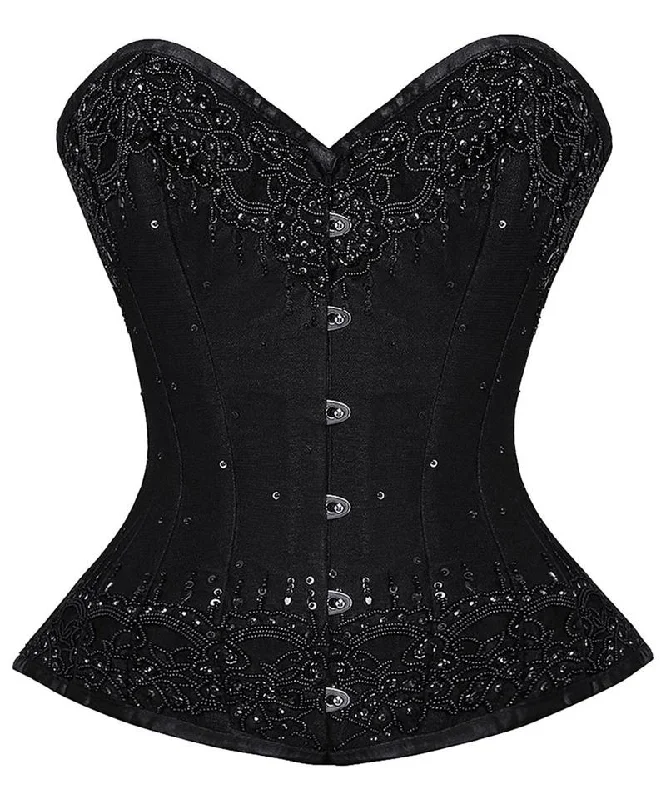 Online Exclusive Olive Overbust Corset With Lace Overlay