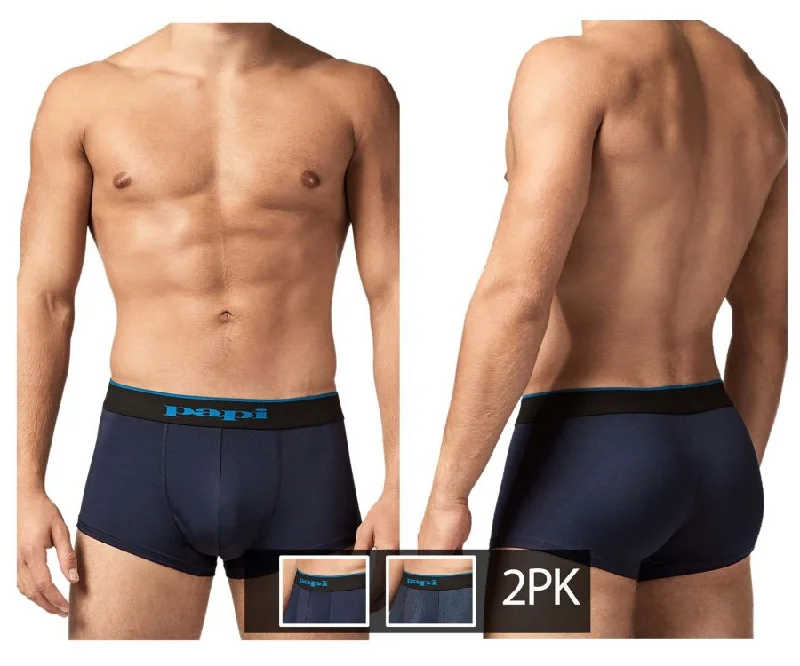 Special Savings Papi UMPA048 2PK Microflex Brazilian Trunks Color Teal-Leopard