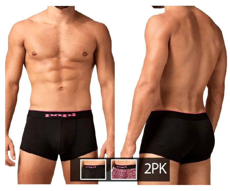 Bonus Offer Papi UMPA048 2PK Microflex Brazilian Trunks Color Berry-Texture