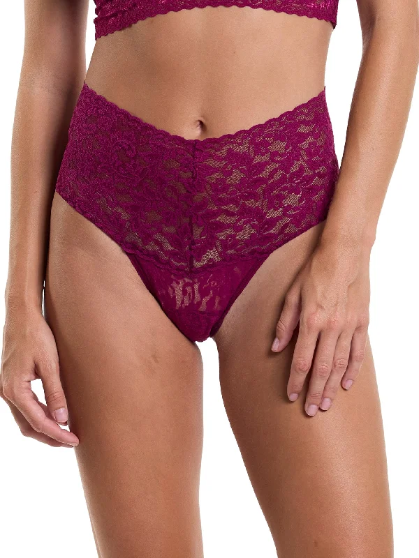 Daily Specials Retro Lace Thong Sugar Plum Red