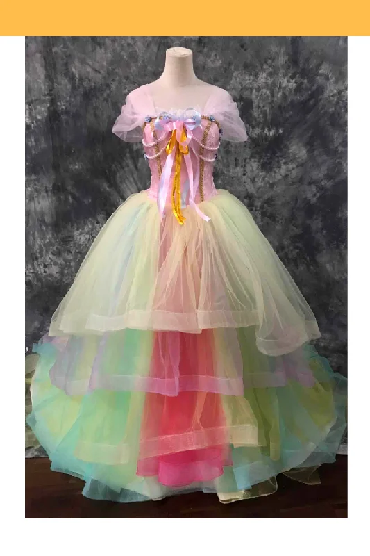 Low Price Unicorn Princess Rainbow Chiffon Cosplay Costume