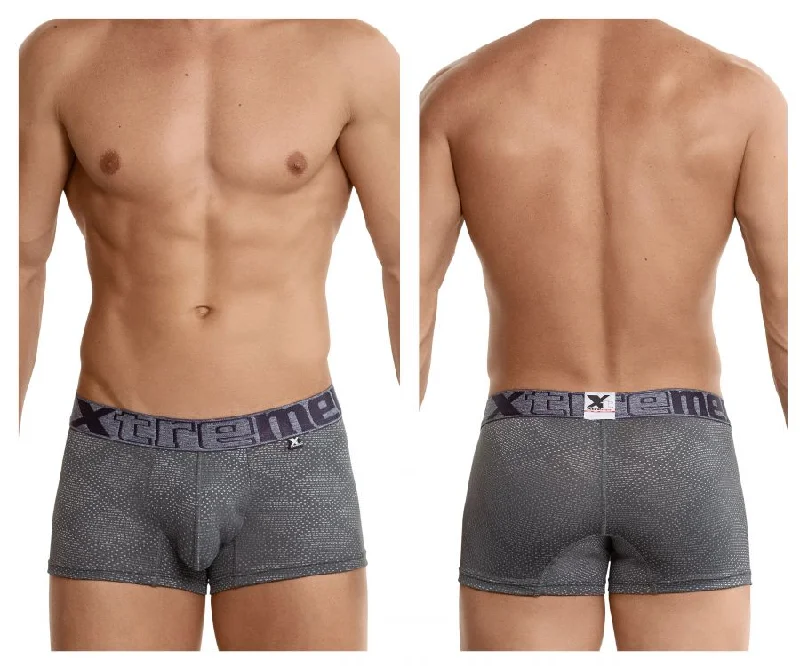 Midnight Sale Xtremen 54446C Jacquard Stripes Boxer Briefs Color Gray