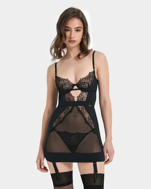 Take Advantage Alanna Wired Longline Basque Black