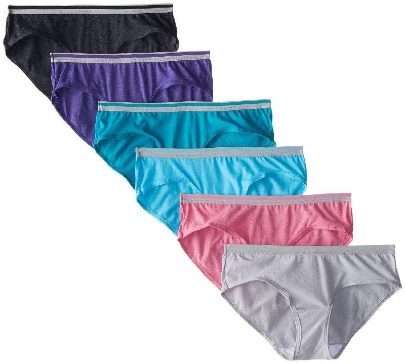 Final Sale Fruit Of The Loom Womens Heather Low Rise Hipster 6 Pack, 4, Assorted