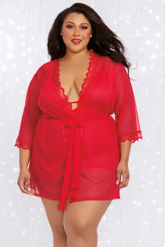 Weekend Offers That Dazzle Plus Size Rouge Chemise and Robe
