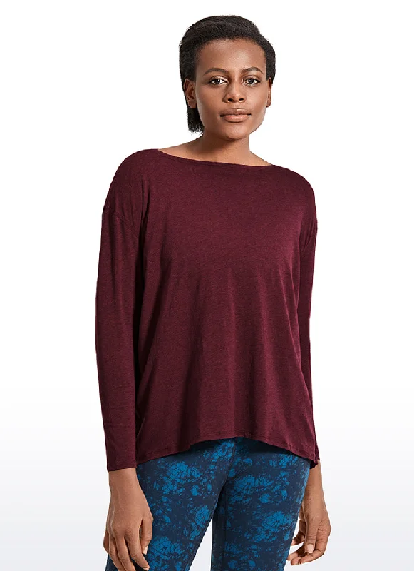 Weekend-Only Price Drops Pima Cotton Long Sleeves Boat Neck
