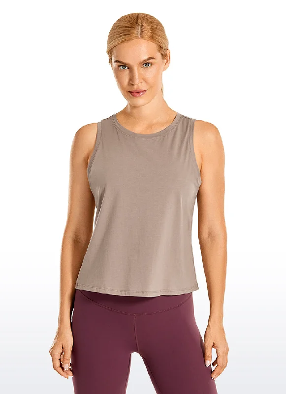 Final Clearance Pima Cotton Crop Tank Round Neck