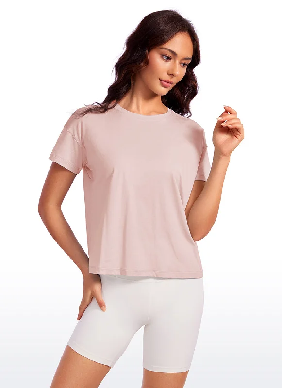 Today's Deal Pima Cotton Short Sleeves Loose Fit