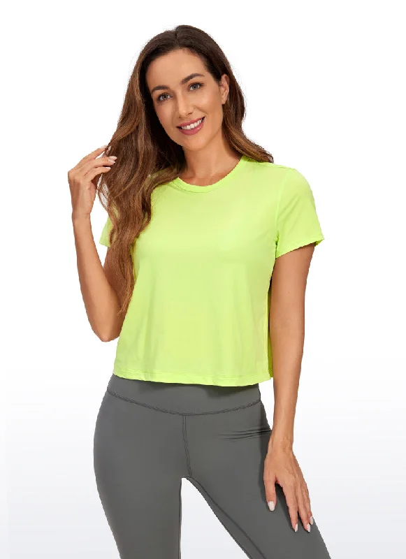 Act Fast Pima Cotton Short Sleeves Cropped High Neck
