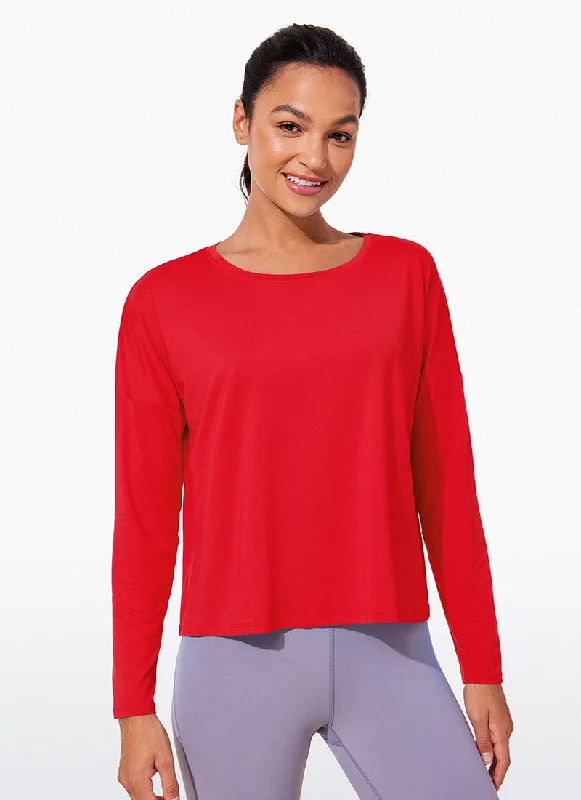 Weekend Deals That Please UPF 50+ Lightweight Heather Cropped Long Sleeves