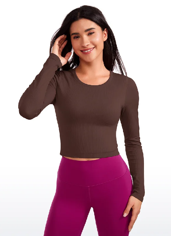 Weekend Offers That Dazzle Seamless Ribbed Double Lined Cropped Long sleeves